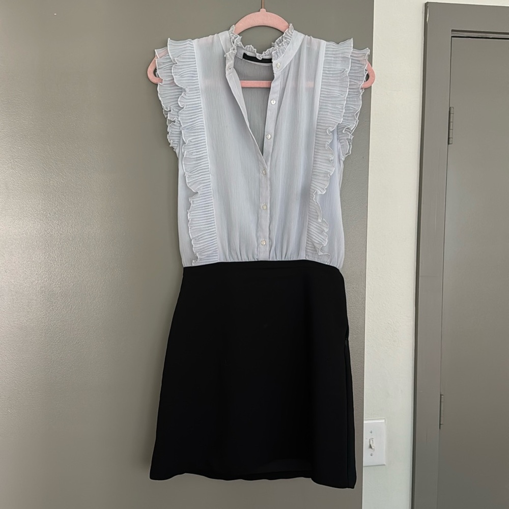 ZARA Sheer Top and Black Pencil Dress, S